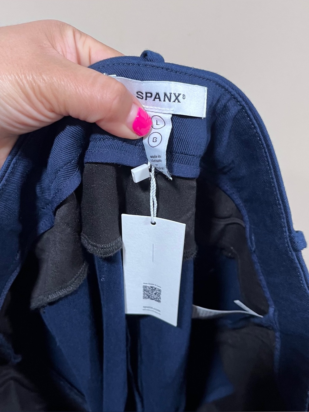 NWT Spanx SPANXsupersmooth® Stretch Twill Wide Leg Pant size L navy - Picture 8 of 11